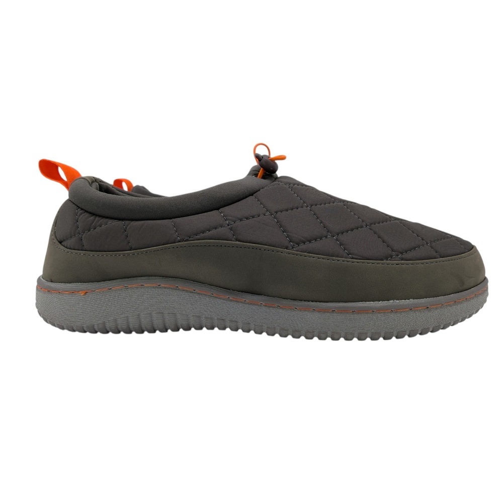Dearfoams Deluxe Energywalk Quilted Slippers Gray Orange Women's Size Small 7-8